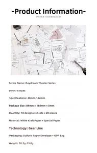 Specifiche dettagliate della carta per scrapbooking Daydream Theater con trame vintage