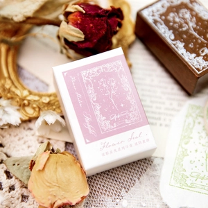 Vintage Twilight flower seal stamp for DIY scrapbooking with elegant floral design
