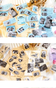 Detail of 40pcs 2024 pet-themed monthly calendar stickers for DIY scrapbooking decor