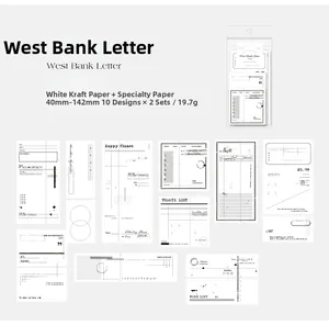Vista macro degli adesivi cartacei vintage West Coast Lettering per journaling DIY