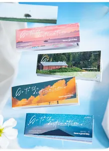 Détail du carnet de 50 autocollants de paysages avec un emballage décoratif soigné