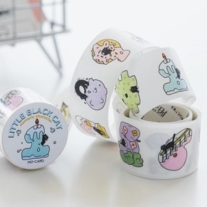 LITTLE BLACK CAT numeric washi tape for journaling and creative scrapbooking decor