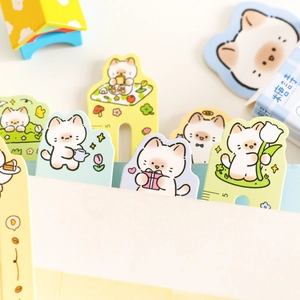 Cute Siamese cat shaped bookmarks with 5cm ruler scales in soft macaron colors set of 30