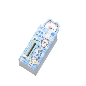 Siamese cat cartoon bookmark rulers in 30-piece box for school stationery