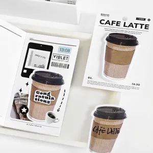 Coffee themed aesthetic sticker set for scrapbooking featuring bread and life log motifs