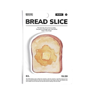 Minimalist bread slice stationery stickers featuring hand-drawn toast illustrations