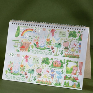 Libro di nastri washi a tema foresta con orsetti e coniglietti in lamina dorata