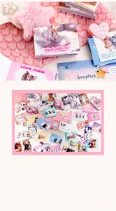 Détail de 50 autocollants mignons d'animaux avec chats et chiens pour le scrapbooking