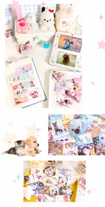 Détails d'autocollants mignons pour scrapbooking avec motifs de chats et chiens