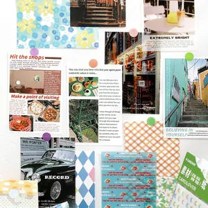 Artistic collection of vintage aesthetic scrapbooking paper set for journal decoration