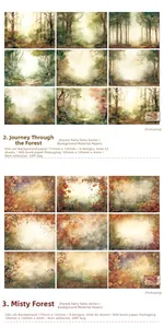 Detailed view of forest fairy tale watercolor decorative papers for journaling