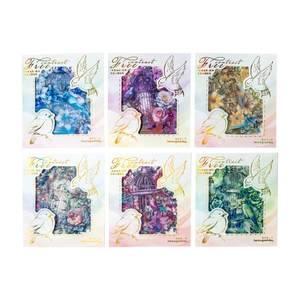 Set de pegatinas PET arcoíris tema jaula de pájaros y flores para decorar diarios