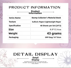 Spécifications du papier scrapbooking Stamp Collector avec infos matière et taille