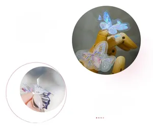 Détail d'autocollants papillon en PET de rêve avec effet holographique pour journal intime