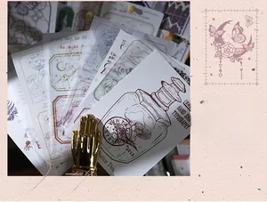Détail macro de papier de scrapbooking vintage avec motifs de fleurs et papillons