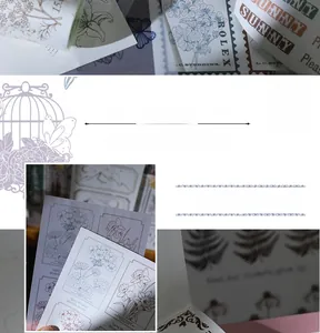 Vue détaillée d'autocollants vintage fleurs et papillons pour scrapbooking et DIY