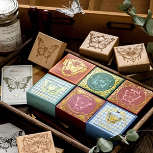 Tampon en Caoutchouc de Bois Papillon Vintage Pour Scrapbooking Journal DIY Arts Et Artisanat Tampon Décoratif en Bois de Hêtre Motif de Papillon