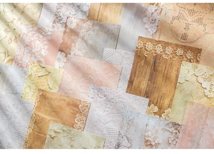 Detailopname van vintage kantpatronen en bloementexturen voor scrapbooking papier