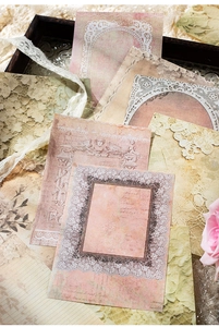 Detailopname van vintage kant decoratief papier met florale en antieke patronen