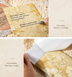 Macro-detail van vintage kant-scrapbookpapier met texturen en een gelijmde binding