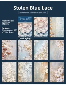 Detalle de papel scrapbooking encaje vintage con 10 elegantes motivos florales