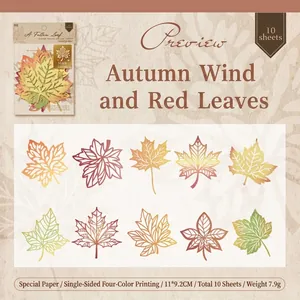 Set de 10 formas de hojas de papel para scrapbooking con temas de arce otoñal y naranja