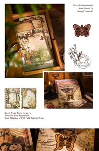 Macro detail of vintage floral ephemera paper with burnt edges for junk journaling