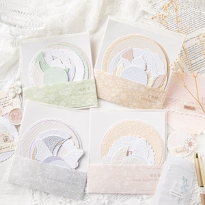 Morandi colors relief paper sticker set for scrapbooking and DIY crafts decoration