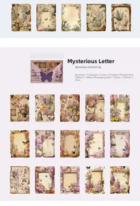 Macro-detail van 30 vintage scrapbooking papier met bloem- en vlindermotieven