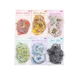 Romantic Bud series PET floral stickers set with 30 pieces for scrapbooking and decoration