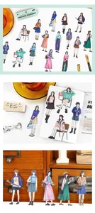 Detail of 30pcs PET fashion girl stickers for DIY scrapbooking and creative deco