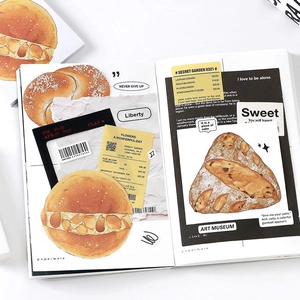 Bread theme decorative sticker pack for journals featuring realistic bakery illustrations