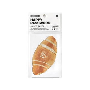 Bread-shaped note pads for journaling, 75 sheets in creative croissant design