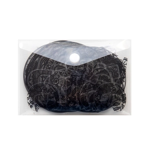 Black lace floral stickers in frosted PVC bag for DIY scrapbooking and journal crafts