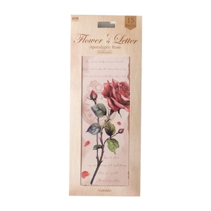 Vintage rose bookmarks set featuring antique clock motifs and retro poetic letters