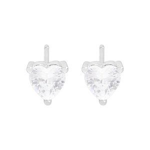 Élégantes boucles d'oreilles cœur en argent 925 avec pierres de zircone scintillantes