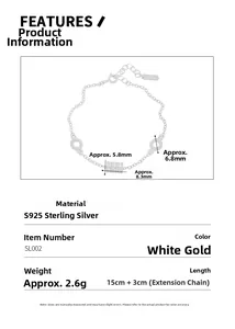 S925 sterling silver bracelet detailed size specifications with cylinder zircon charms