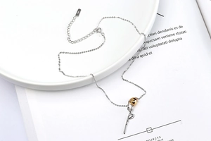 Detail of S925 silver Little Prince rose pendant with golden petals and S925 stamp