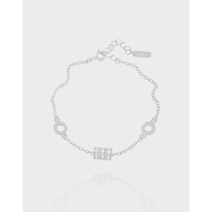 925 Sterling Silver Zirconia Bracelet For Women Minimalist Cylindrical Geometric Charm Adjustable Chain Elegant Jewelry Gift