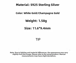 Detailed specifications for S925 sterling silver spiral earrings with size and weight details