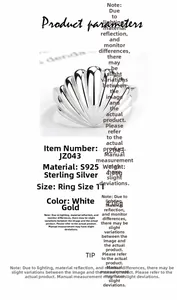 Detailed specifications of S925 sterling silver shell ring with adjustable band size