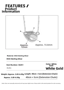 Detail specifications of S925 sterling silver geometric bean necklace with measurements