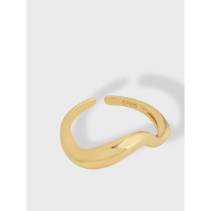 925 Sterling Silver Intertwined Double Layer Ring For Women Minimalist Geometric Adjustable Open Ring Gold Silver Plated Jewelry Gift