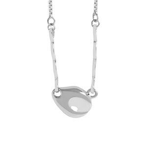 Minimalist S925 sterling silver necklace featuring an irregular liquid meteorite pendant
