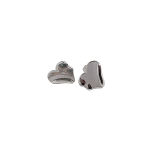 Minimalist S925 sterling silver heart-shaped stud earrings with a polished finish