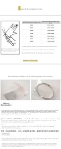 Size chart for 925 silver pearl bracelet showing wrist measurements and fitting guide