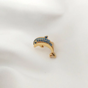S925 Sterling Silver Dolphin Ear Cuff Rhinestone Inlaid Champagne Gold Clip On Earrings For Women No Piercing Jewelry