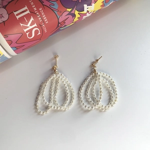 Elegante Künstliche Perlenkreis Ohrstecker Mit 925 Sterling Silber Stift Champagnergold Schmuck Für Damen Hochzeit Party Accessoires