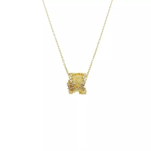 Elegant gold S925 sterling silver necklace with a brushed metal spinning bead pendant