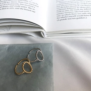 Bagues minimalistes en argent sterling S925 torsadées perlées en finitions or et argent